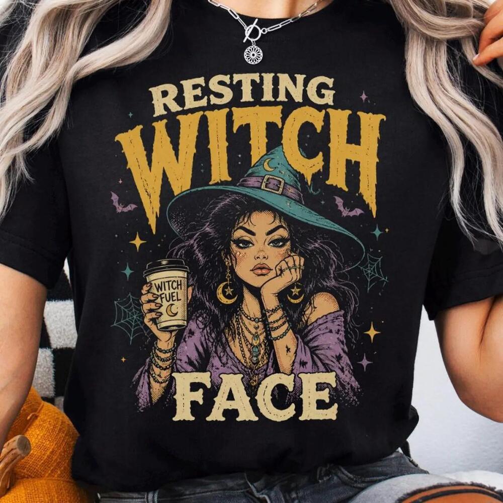 Womens Halloween Shirt, Resting Witch Face Tee, Witch Shirt For Women